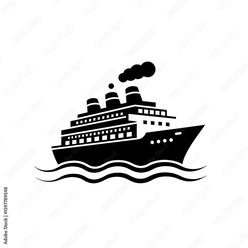 Obraz premium cruise ship vector illustration