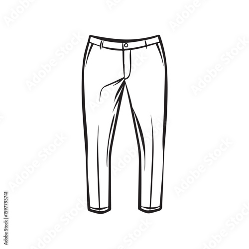 Vector illustration of formal trousers, also known as trousers or slacks presented on a white background.