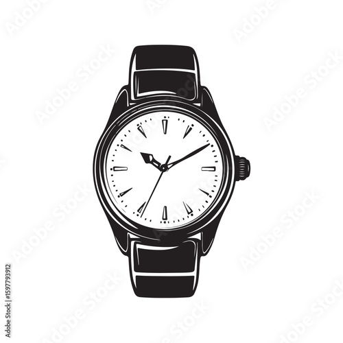 Vector illustration of a wristwatch or smartwatch. Suitable for fashion design, product catalogs, e-commerce, advertising, and technology-related content