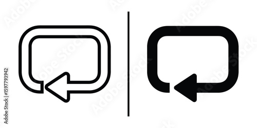 Two Loop Symbols: A pair of minimalist loop symbols, one outlined and the other solid, arranged side by side, offering a versatile visual representation of continuous action.
