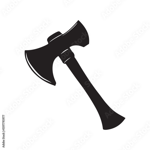 Vector illustration of an axe or hatchet. Suitable for forestry, woodworking tools, camping gear, survival equipment, or vintage-style logos.