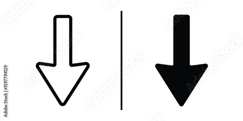 Arrow Icon: A simple, striking visual of contrasting arrow icons, perfect for emphasizing direction, movement, or selection in any design. 