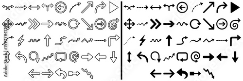 Variety of Directional Arrows: An array of directional arrows in various shapes and styles, offering a comprehensive set of visual cues for diverse directional needs.