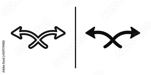 Directional Dynamics: A set of sleek, minimalist arrows, each one a dynamic expression of reciprocal movement, set against a neutral backdrop.