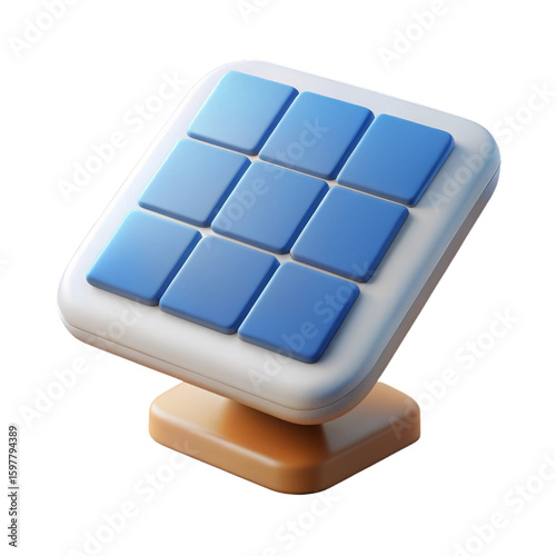 3d rendered solar panel unit isolated on transparent background