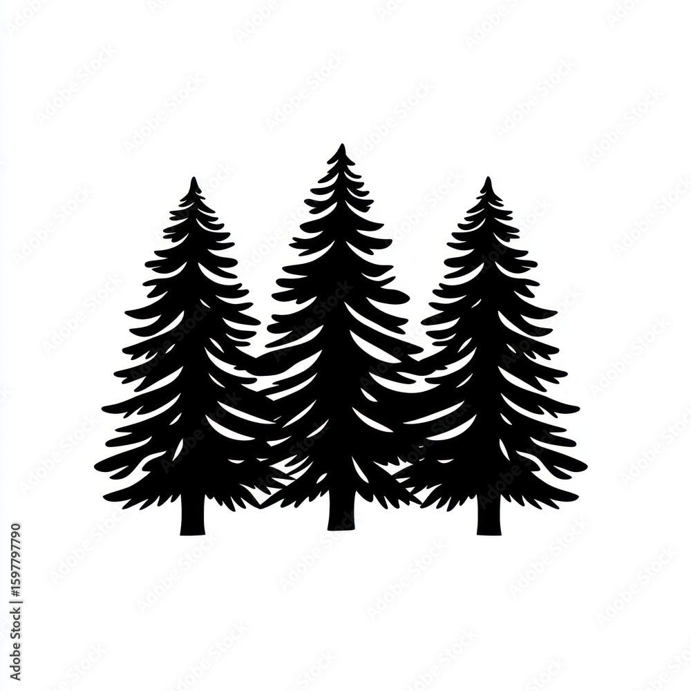 Fototapeta premium Silhouetted pine trees