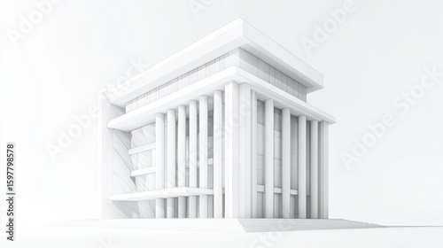 3d rendered illustration of a building