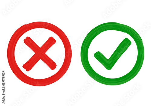 Understanding the Visual Language of Yes and No Symbols Represented by Red Cross and Green Checkmark Icons for Clear Communication and Decision Making in Various Contexts