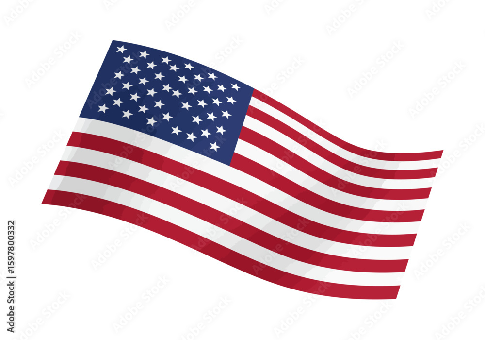 Fototapeta premium The Glorious Stripes and Stars Waving Proudly in the Wind Symbolizing Freedom and Democracy Across the United States