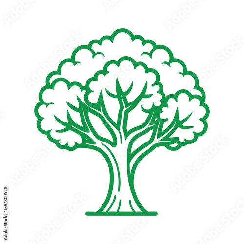 Post oak tree outline icon isolated on white background