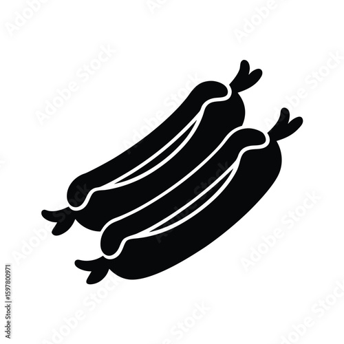 A minimalist Black silhouette Double Hotdog Combo