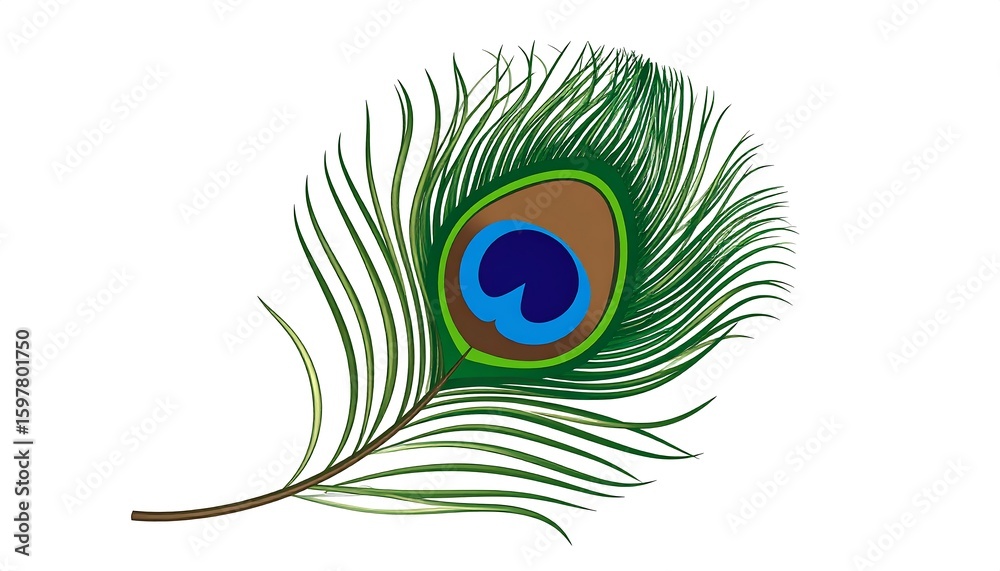 Obraz premium Vibrant peacock feather graphic