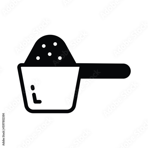 Handy glyph icon of plastic detergent scoop