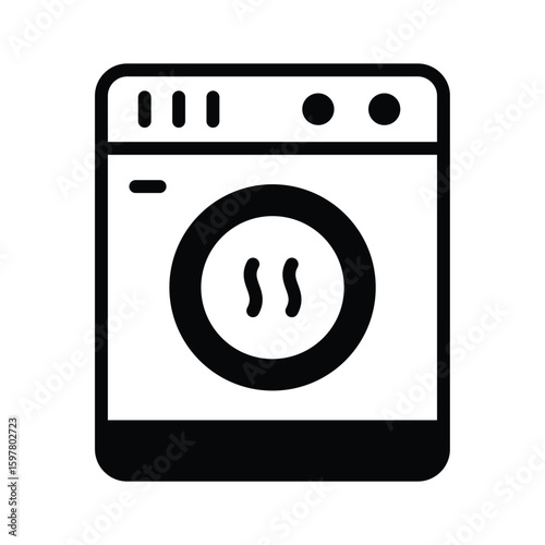 Modern glyph icon of vertical dryer machine