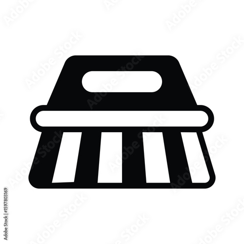 Well designed glyph icon of firm scrubbing brush
