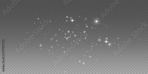 PNG Golden Light Effect, Transparent Sparkle Glow, Shiny Lens Flare with Bokeh Dust, Twinkling Star Particles and Radiant Magic Burst