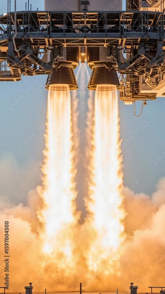 How Rockets Ignite Rocket engines ignite for a powerful liftoff from a launchpad, blasting ...