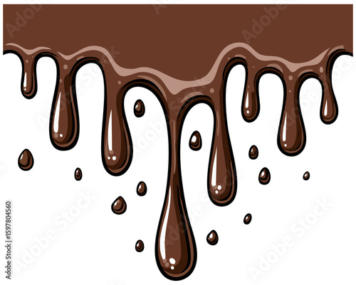 Melted chocolate dripping, isolated 