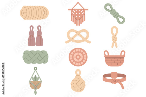 Boho knot art vector illustration for home decor in flat style