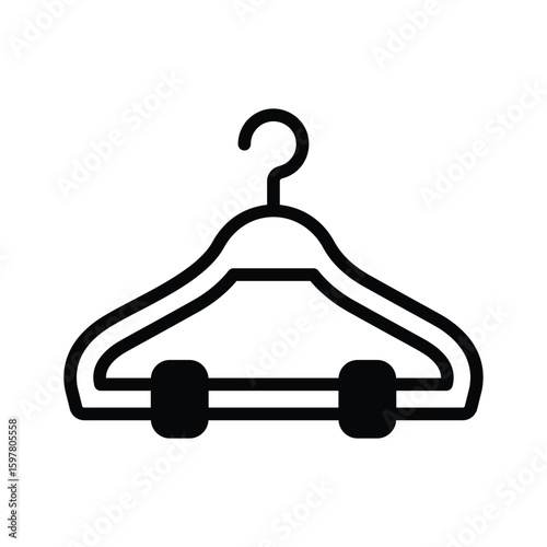Ready to use glyph style icon of wire clothes hanger