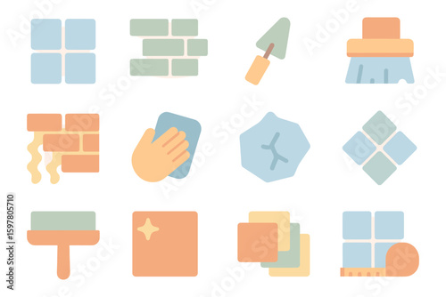 Home improvement vector illustration - flat style concept for construction and renovation design