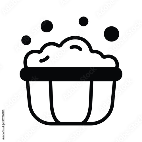 Trendy glyph icon of bubbling bubble tub