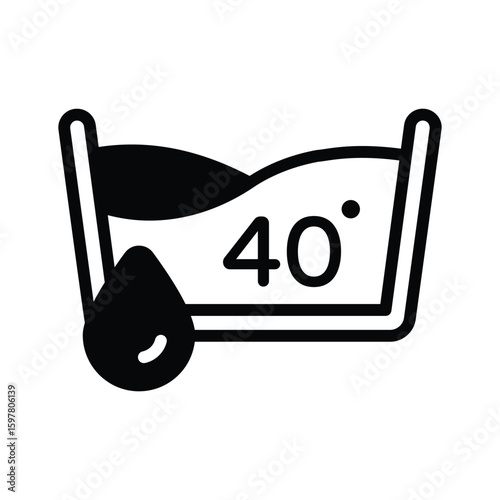 Sleek glyph style icon of set water temperature gauge