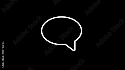 Messages chat bubble speech typing dialogue copy space icon Animation. Popup message with alpha channel