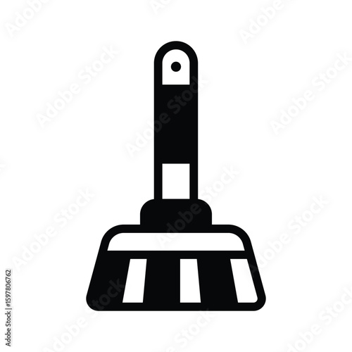 Sleek glyph icon of handheld cleaning brush