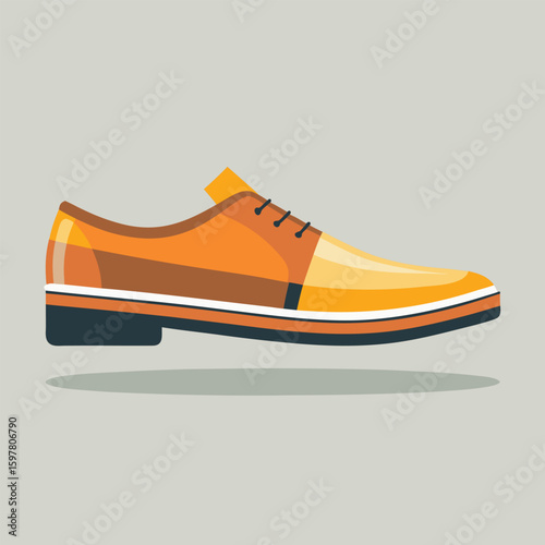 Orange brown leather dress shoe with black laces footwear oxford