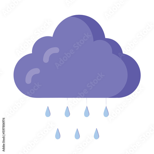 Purple cloud raining light blue drops storm weather