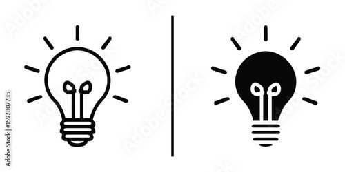 Illumination Divide: A stylized graphic contrasts a filled and an unfilled light bulb, representing duality in ideas, innovation, and problem-solving.