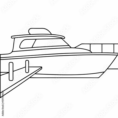 Sleek motor yacht docked at a pier watercraft vessel