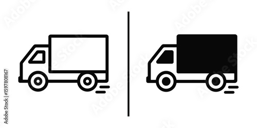 Delivery Truck: The image showcases a delivery truck. It captures the essence of modern logistics, perfect for illustrating the efficiency and dependability of transportation services.