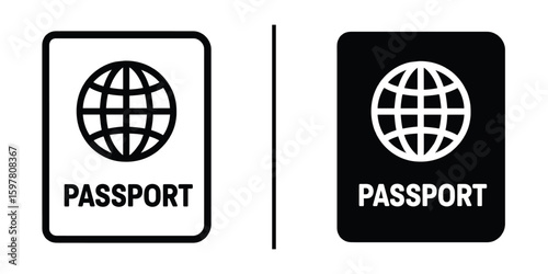 Passport Icons: A set of minimalist passport icons. These versatile icons represent the essence of travel. 