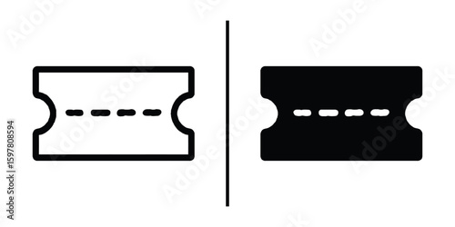 Coupon Icon: A dual-tone minimalist icon representing a coupon, ticket, or voucher, rendered in a simple yet elegant design, perfect for various applications.