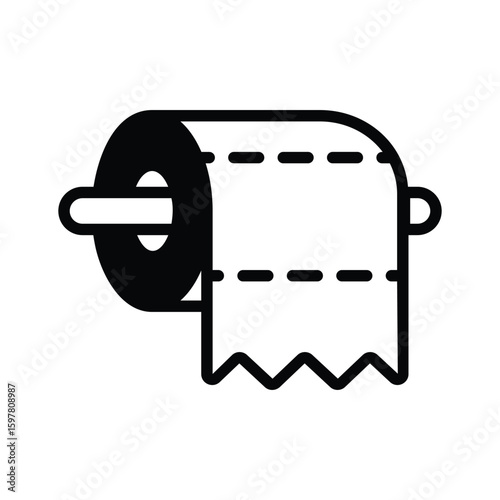Sleek glyph style icon of hanging tissue roll