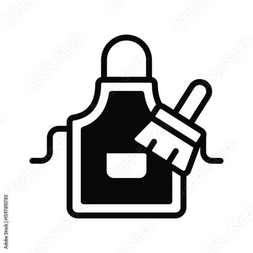 Sleek glyph icon of striped cleaning apron