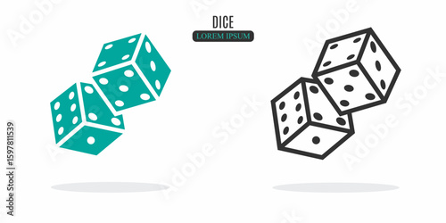 Illustration symbol. Dice abstract illustration design. Stock vector icon.
