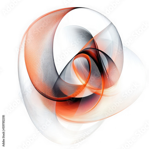harmonious patterns swirling in an abstract shape isolated on white and transparent background.
