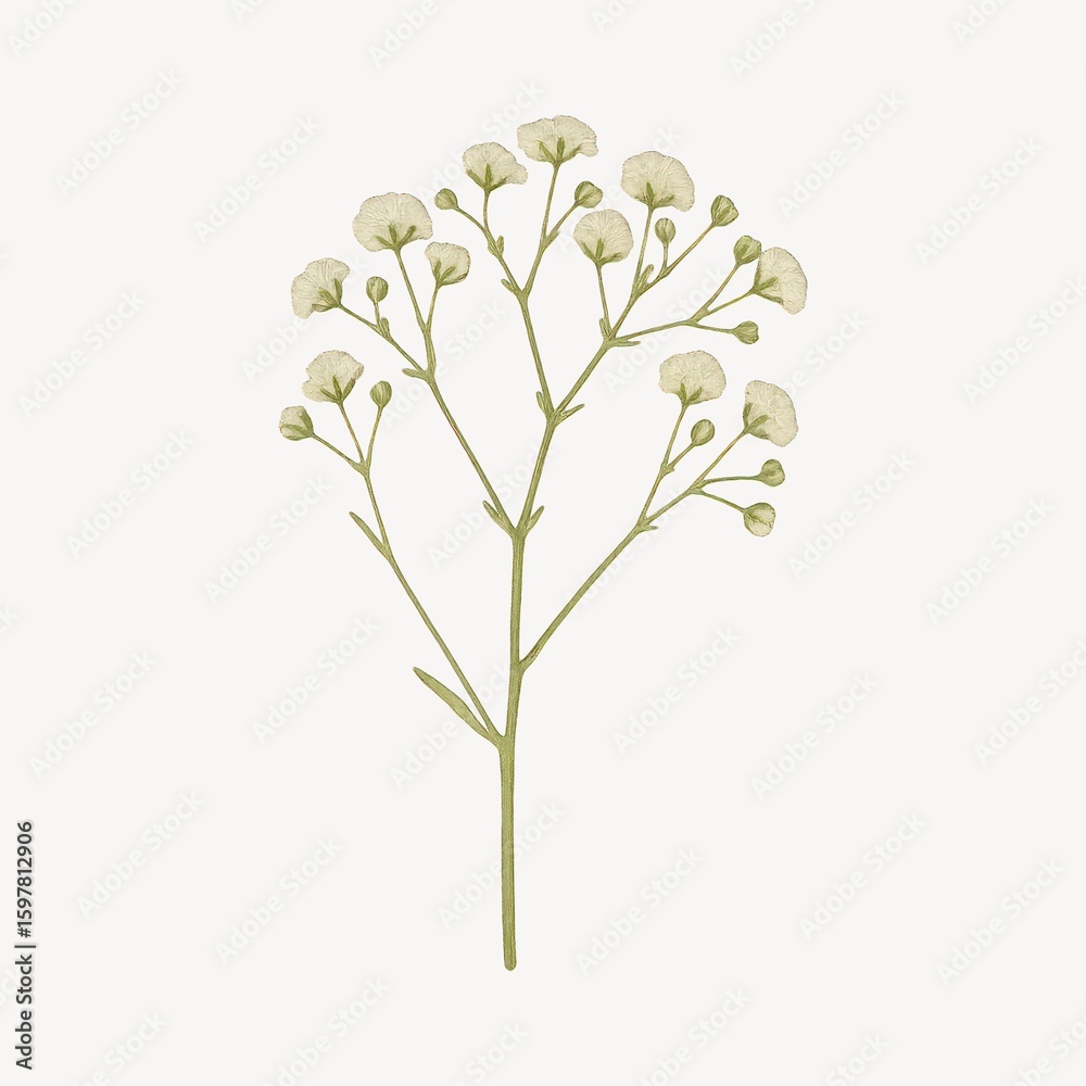Naklejka premium Delicate botanical floral illustration