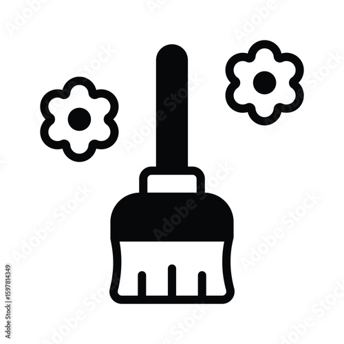 Trendy glyph style icon of cotton cleaning mop