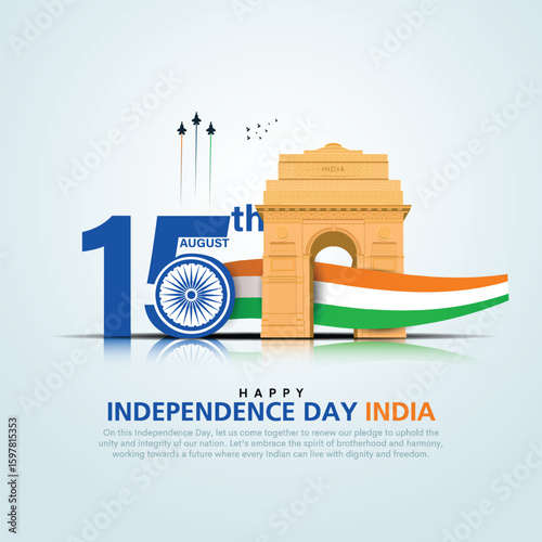 happy 79th independence day of india. creative vector illustration design.