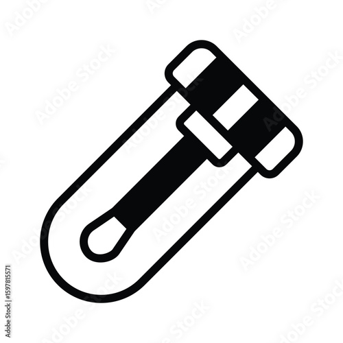 Handy glyph style icon of swab testing stick