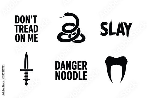 Don't Tread On Me Snake Danger Noodle Sword Fangs dont tread on me coiled snake