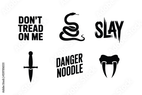 Dont Tread On Me Snake Slay Danger Noodle Fangs coiled snake