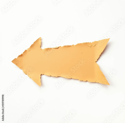 Torn Paper Cutout Hand Drawn Arrow Pointing Down Left ? Craft Style Textured Paper Illustration with Shadow Effect on White Background (2)-01.eps