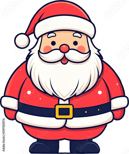 Santa Claus cartoon character in classic red suit and hat