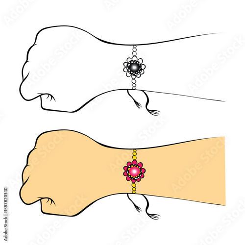 Murais de parede Raksha bandhan rakhi to wrist
