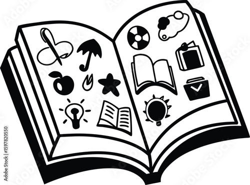 Solid Vector Icon for Book Pages